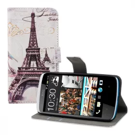   Husa pentru HTC Desire 500, Piele ecologica, Multicolor, 19038.01