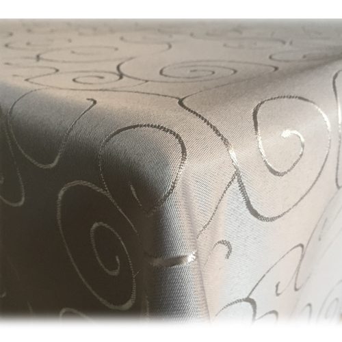 Fata de masa ovala cu ornament Jemidi, 130 x 260 cm, Maro, Poliester, 55264.25.26