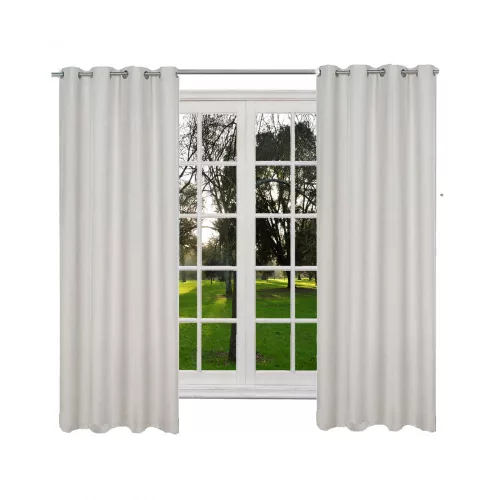 Draperie opaca cu inele Jemidi, 140 x 175 cm, Gri, Poliester, 55282.25.01