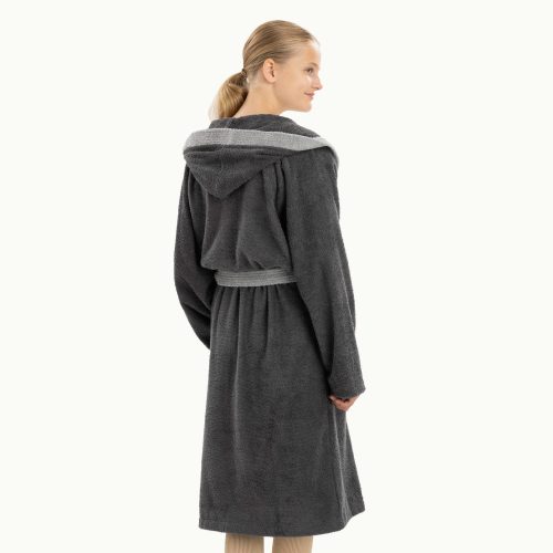 Halat de baie pentru copii Homelevel, 176, Gri, Bumbac organic, 54864.22.41