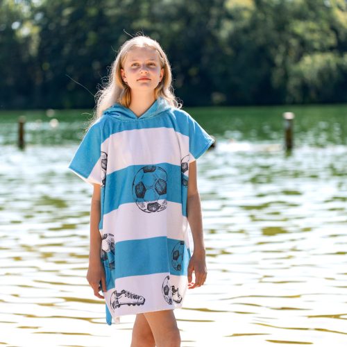 Poncho de baie pentru copii Homelevel, 4-7 ani, Multicolor, Bumbac organic, 54931.32.02