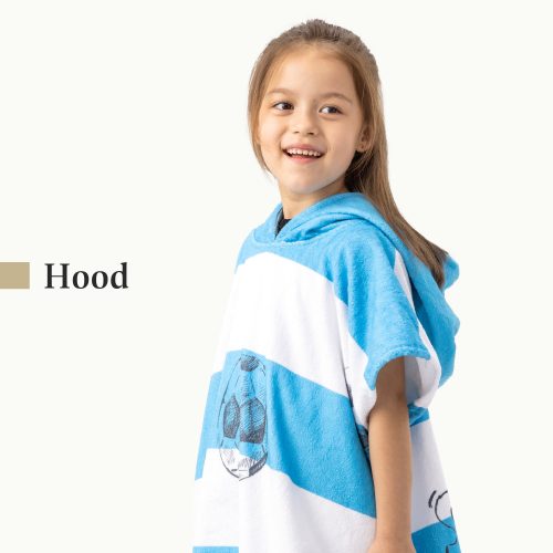 Poncho de baie pentru copii Homelevel, 4-7 ani, Multicolor, Bumbac organic, 54931.32.02