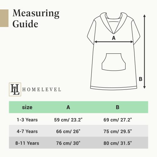 Poncho de baie pentru copii Homelevel, 4-7 ani, Multicolor, Bumbac organic, 54931.32.02