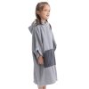 Poncho de baie pentru copii Homelevel, 6-9 ani, Gri, Bumbac organic, 54880.70.42