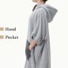 Poncho de baie pentru copii Homelevel, 10-13 ani, Gri, Bumbac organic, 54880.70.43