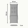 Perna hidrofuga pentru scaun cu spatar inalt Jemidi, 120 x 50 cm, Gri, Poliester, 55522.25