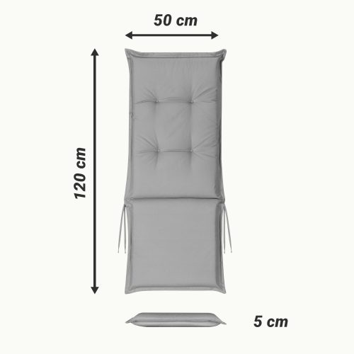 Perna hidrofuga pentru scaun cu spatar inalt Jemidi, 120 x 50 cm, Gri, Poliester, 55522.25