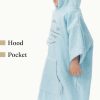 Poncho de baie pentru copii Homelevel, 3-5 ani, Albastru, Bumbac organic, 54976.1