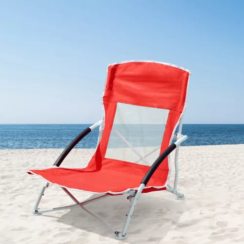 Scaun pliabil pentru camping cu geanta Jemidi, 60 x 55 cm, Rosu, Poliester, 55010.09