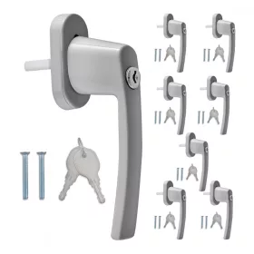   Set 8 Manere pentru fereastra cu blocare, Kwmobile, Gri, Aluminiu, 38354