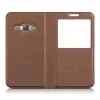 Husa pentru Samsung Galaxy J1 (2016), Piele ecologica, Maro, 38403.54
