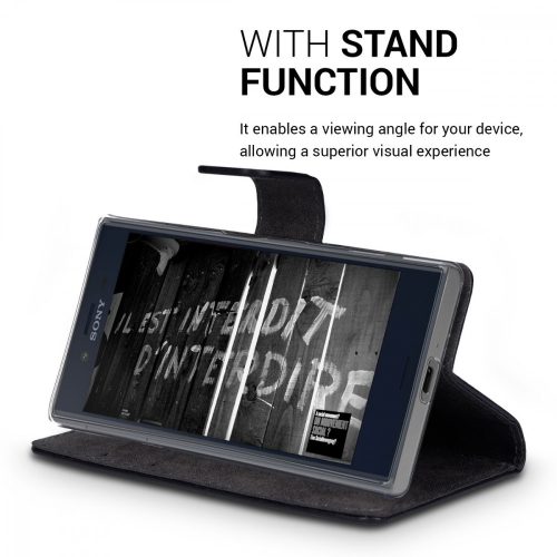 Husa pentru Sony Xperia X Compact, Piele ecologica, Negru, 39638.01