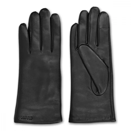 Manusi Navaris din piele pentru Touchscreen, Dama, Negru, Marime L, 39924.12