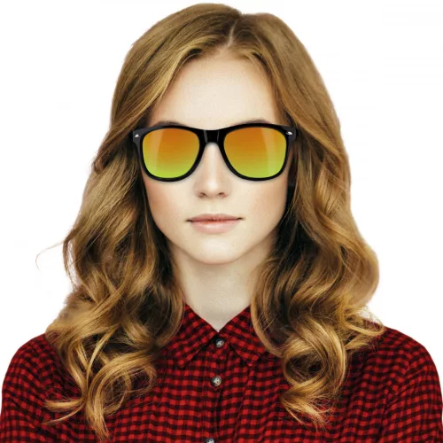 Ochelari de soare unisex Navaris, UV400, Bambus, Galben, 40731.01.06