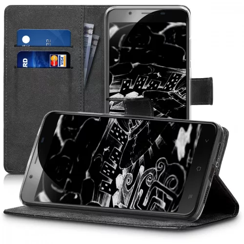 Husa pentru Blackview P2, Piele ecologica, Negru, 42830.01