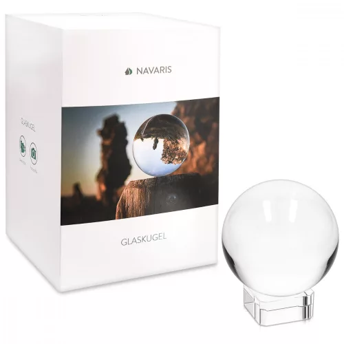 Glob de sticla cu sport Navaris pentru fotografii/ decor, 60 mm, 42862