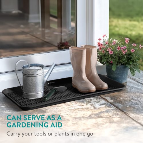 Set 3 tavi incaltaminte Navaris, 76x38 cm, colectare apa si noroi, gri, plastic