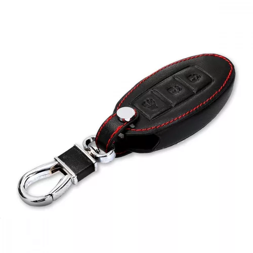 Husa Cheie Auto pentru Nissan - 3 Butoane, Piele ecologica, Negru, 43813.01