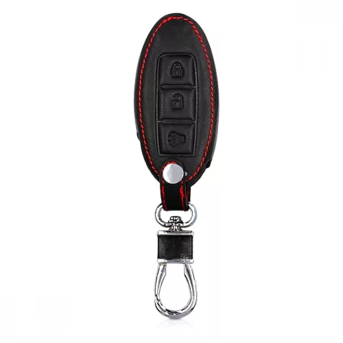 Husa Cheie Auto pentru Nissan - 3 Butoane, Piele ecologica, Negru, 43813.01
