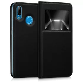  Husa pentru Huawei P20 Lite, Piele ecologica, Negru, 44361.01