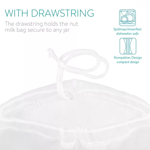 Punga pentru lapte organic de migdale Navaris, Reutilizabila, 20 x 30 cm, 44348.01