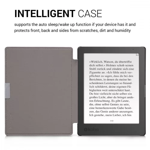 Husa pentru Kobo Aura Edition 1, Piele ecologica, Maro, 31484.26