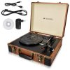 Pick-up Retro Case Navaris, Record Player, Difuzoare integrate, RCA, 3.5mm, AUX, USB port pentru PC, 3 viteze, 45272.01