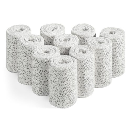 Set 10 benzi gipsate Navaris, 4 cm latime, 118 inch lungime, alb, gips