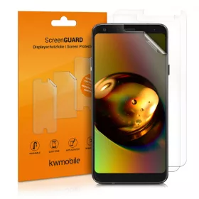   Set 3 folii de protectie pentru LG Q7, Kwmobile, Fata, Transparent, 45598.1