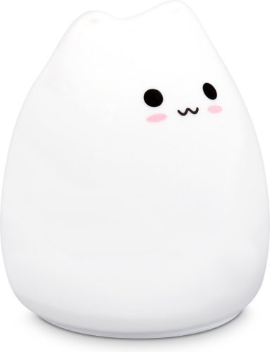 Lumina de noapte LED din silicon - XS Cat, Navaris, Alb, 46060.01