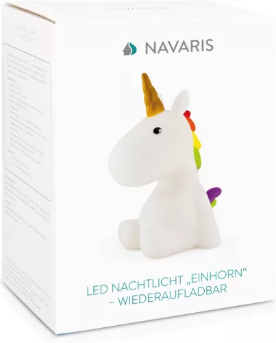 Lumina de noapte Unicorn, Reincarcabila, Navaris, Alb, 46219.02