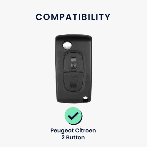 Husa Cheie Auto pentru Peugeot / Citroen - 2 Butoane, Silicon, Roz, 43668.08