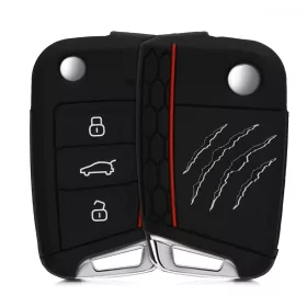   Husa Cheie Auto pentru VW / Skoda / Seat - 3 Butoane, Silicon, Negru, 42888.29
