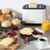 Toaster Navaris 2 felii, 1000W, reglaj rumenire, functie reincalzire, alb, plastic