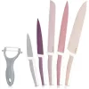Set 5 cutite de bucatarie, din otel inxoidabil, 1 cutit de curatat din ceramica, Navaris, 48366.06.01