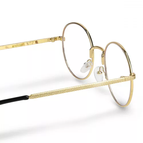 Ochelari fara prescriptie medicala Navaris pentru lumina albastra, Unisex, Gold, 48518.40