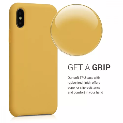 Husa pentru Apple iPhone X / iPhone XS, Silicon, Galben, 42495.143