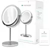 Oglinda Cosmetica cu suport, Iluminare LED, senzor tactil reglabil, marire 5x, reglabila 360 °, 48930.42