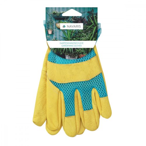 Manusi de gradinarit din piele naturala Navaris, Marime M, Tesatura 3D, 49175.2