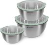 Set 3 boluri din inox cu capac, Navaris, argintiu, 3 dimensiuni, 16 cm, 20 cm, 24 cm, 49210.03.50