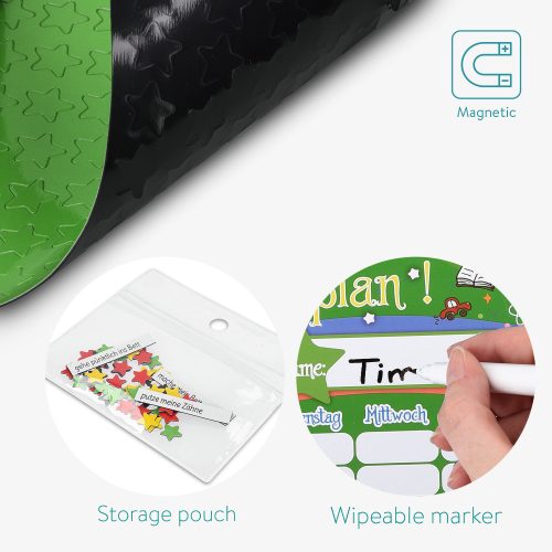 Tabla de recompense/ sarcini copii, 250 magneti, 40 x 32 cm, limba Germana, 48146.03