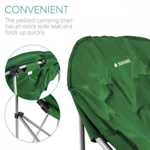Scaun pliabil de exterior Navaris, Suporta pana la 150 kg, Captusit, Verde, 45134.1.80