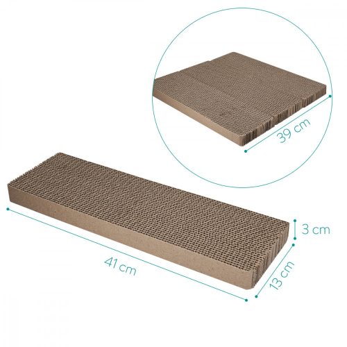 Set 3x tabla pentru zgarieturi pisica de 3 41x13x3cm, Maro, 49837.03
