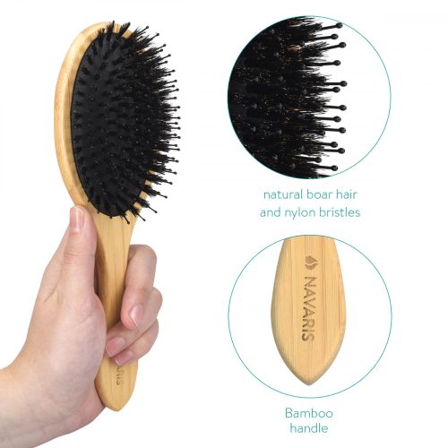 Perie de mistret pentru par Navaris din bambus, 23.5 x 7 cm, 46693.24