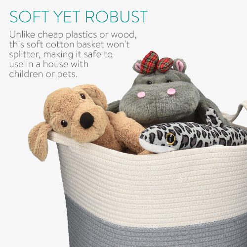 Cos de depozitare impletit din bumbac, 45,2 x 35 x 47,8 cm, 50743.1