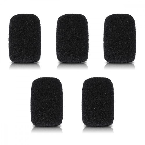Set 5 Huse pentru microfon 1.8 x 2x 0.8 cm, Kwmobile, Negru, Spuma cu memorie, 51271.02