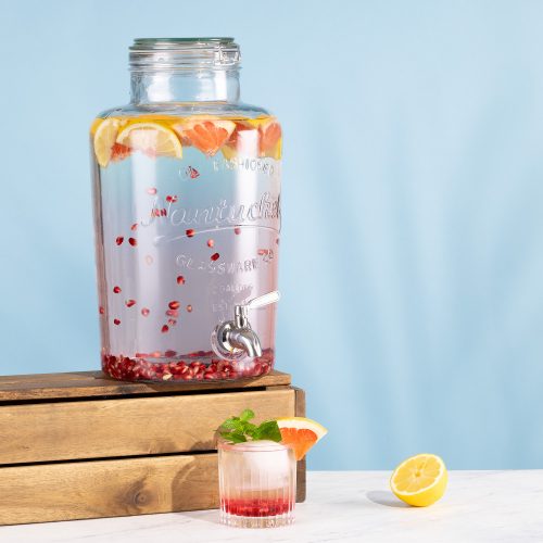 Dozator de bauturi cu robinet si capac cu clips Navaris, 8 L, 51379.01