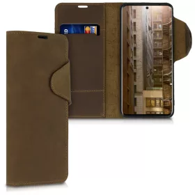   Husa pentru Samsung Galaxy S20, Piele naturala, Maro, 51445.05