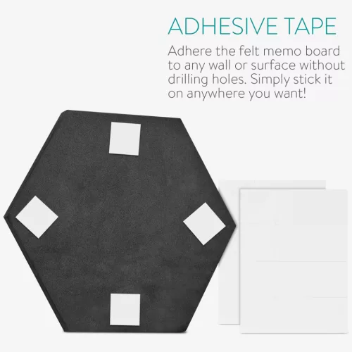 Set 6 panouri hexagonale Navaris pentru mesaje, 15x17,7 cm, cu pini si banda adeziva, 46230.05