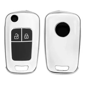   Husa Cheie Auto pentru Opel / Chevrolet - 2 Butoane, Silicon, Silver, 52649.02